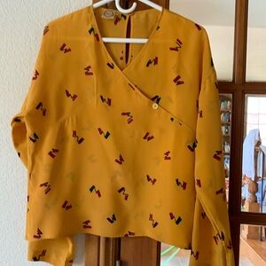 Krizia Mariuccia Mandelli 80s vintage silk blouse